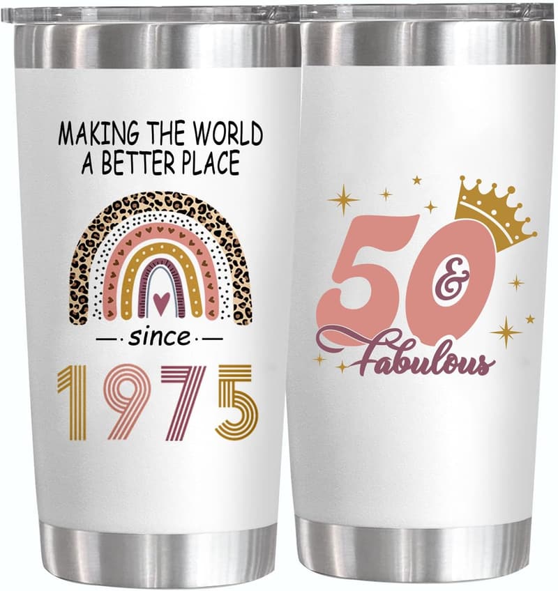 50th Birthday 20 oz Tumbler for Women