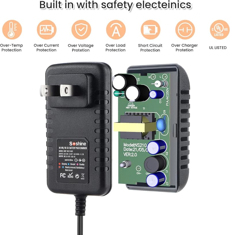 RC Car Battery Charger for 4.8V-12V NiMH/NiCD Packs