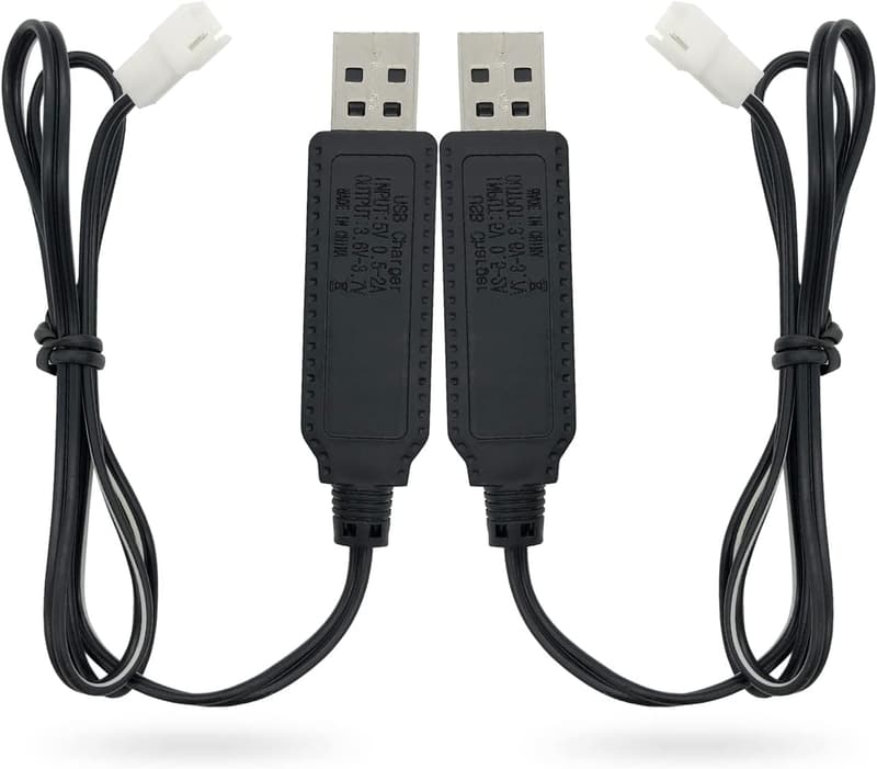 Charger Replacement for Carrera Mario RC Car Battery - 2 ft USB Cable (2-Pack)