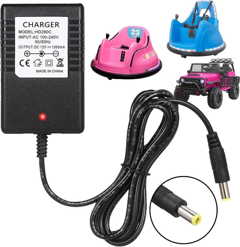 12V Charger for Kidzone Bumper Car & Ride-On Toys