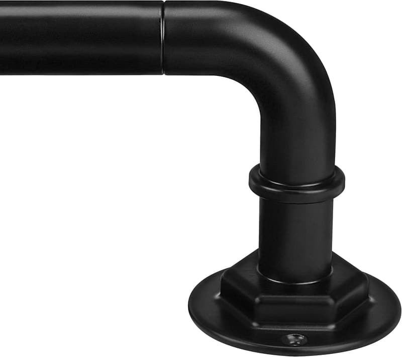 Adjustable Blackout Curtain Rod, 16-45 Inches, Black