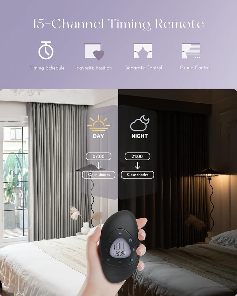 Smart Motorized Curtains for Sliding Doors - Alexa Compatible, Custom Width up to 220