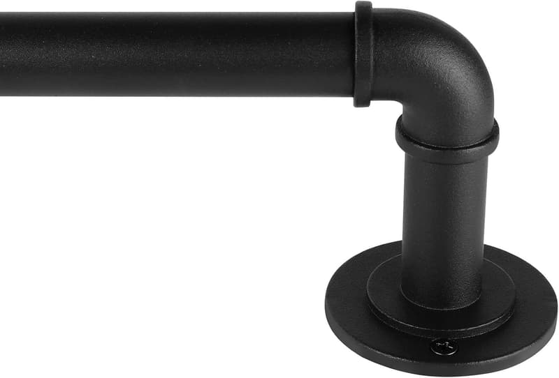 Blackout Wrap Around Curtain Rods, 48-84 Inches, Black