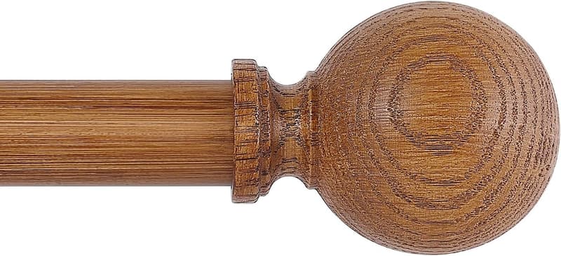 Rustic Brown Wood Grain Adjustable Curtain Rods, 36-88