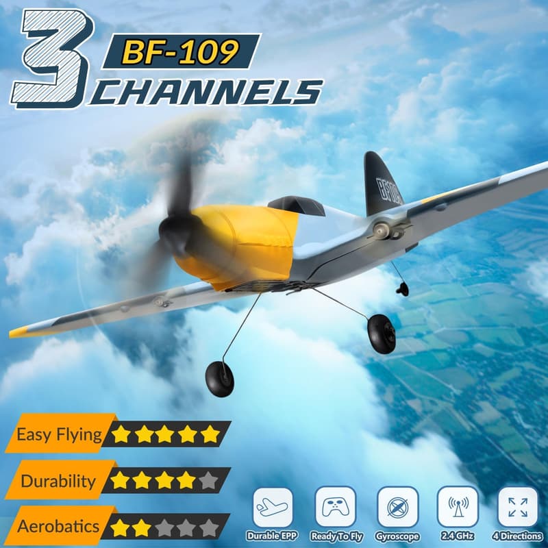 Remote Control Plane BF-109 with 6-axis Gyro Stabilizer