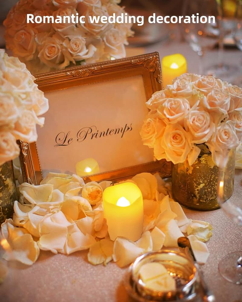Flameless LED Tea Lights 24-Pack for Weddings & Events