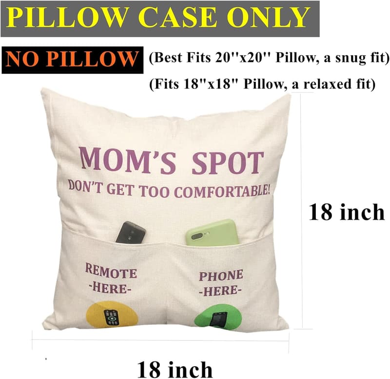 Birthday Gifts for Mom: 2-Pocket Throw Pillow Covers, 18