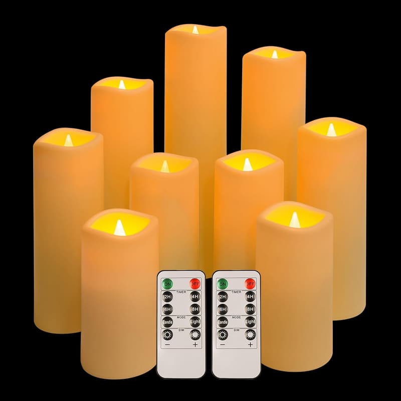 Flameless LED Candles Set with Remote & Timer for Holiday Decor