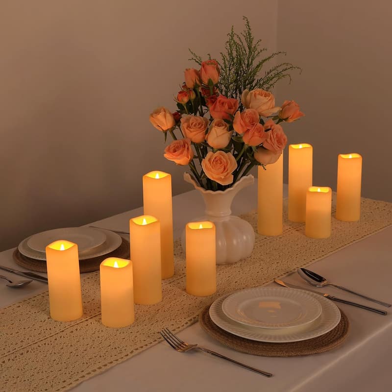 Flameless LED Candles Set with Remote & Timer for Holiday Decor
