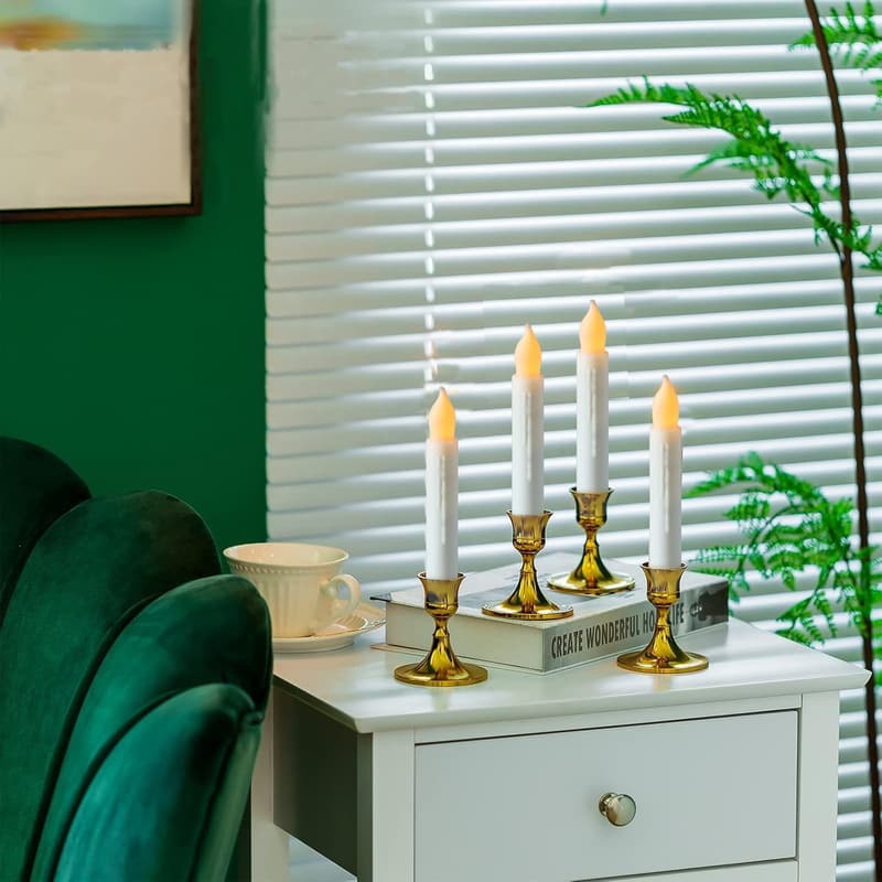 24-Pack Battery Operated LED Flickering Taper Candles