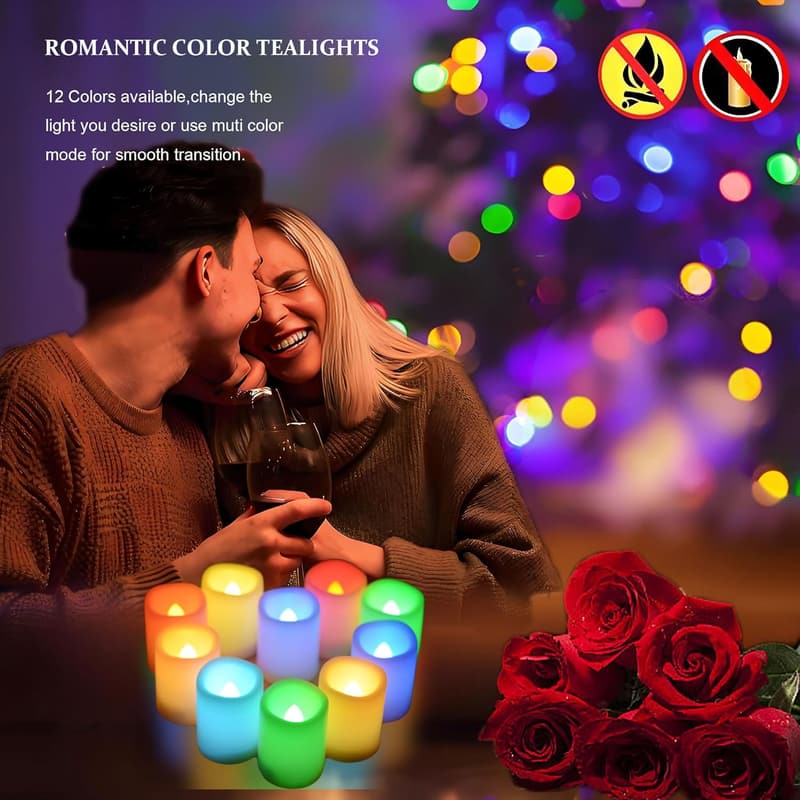 Remote-Controlled Flameless LED Votive Candles - Set of 10