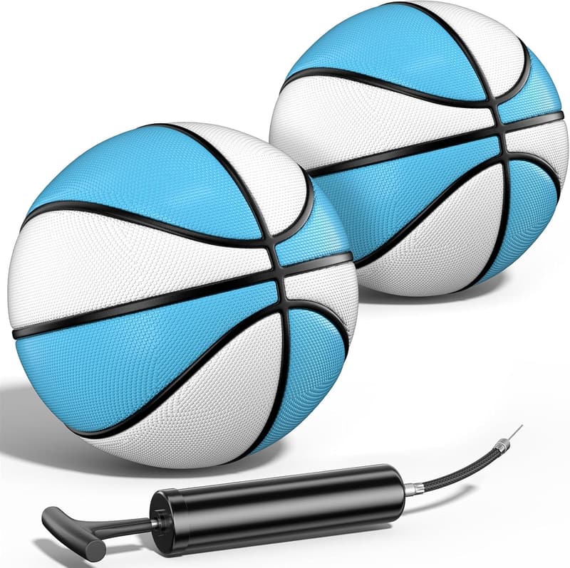 2 Pack Waterproof Pool Basketballs - Anti-Slip Grip, Size 3 & 6