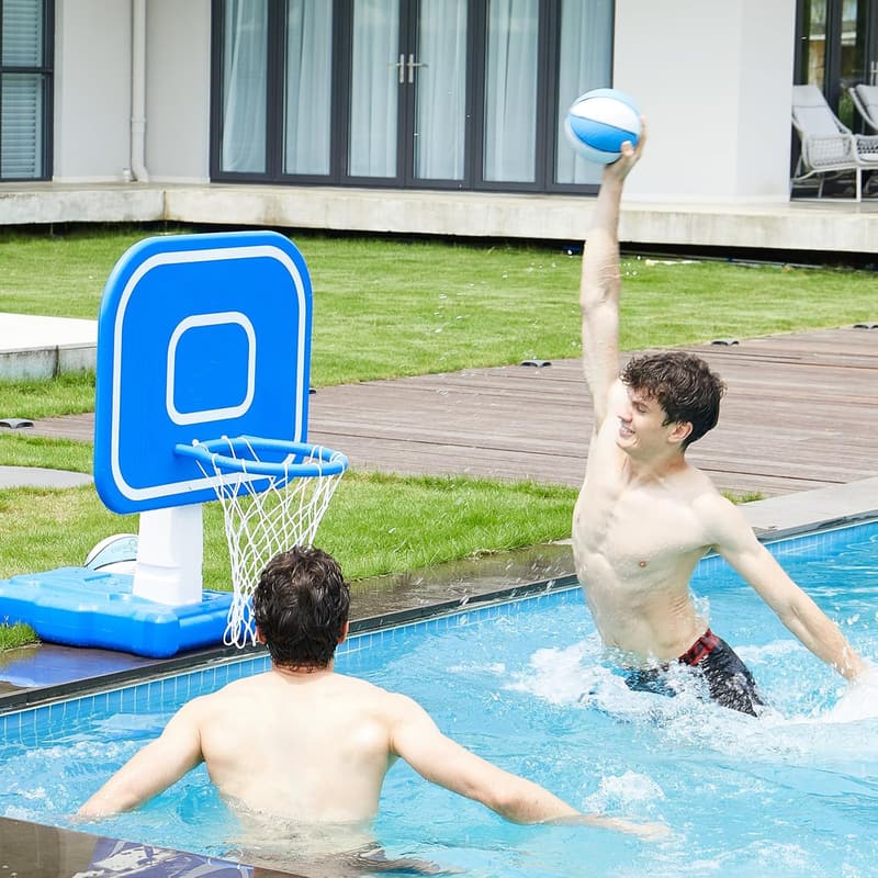 2 Pack Waterproof Pool Basketballs - Anti-Slip Grip, Size 3 & 6