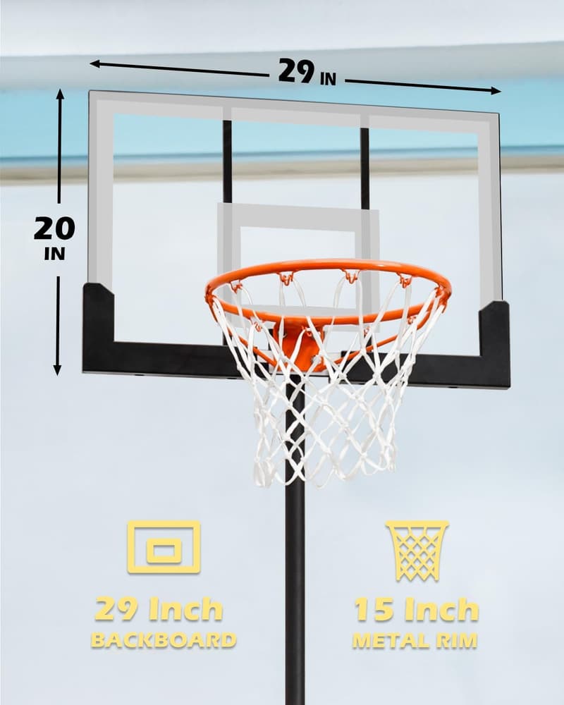 Adjustable Pool Basketball Hoop for Kids & Adults, 29