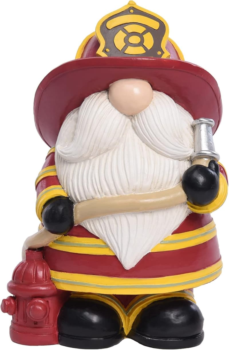 Firefighter Gnome Figurine for Home Decor and Gifts
