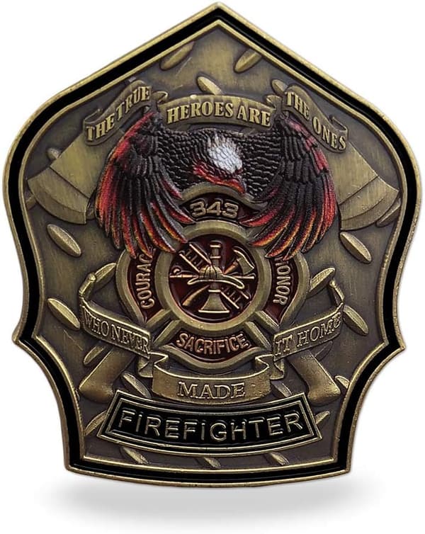 Firefighter Challenge Coin - Fireman Prayer Design