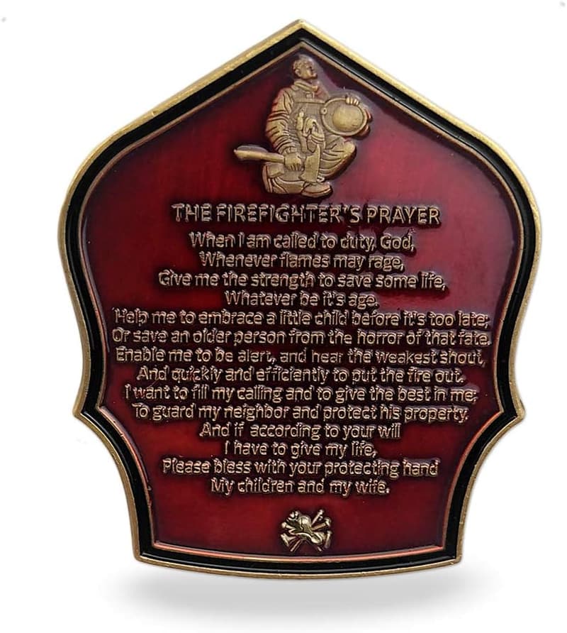 Firefighter Challenge Coin - Fireman Prayer Design
