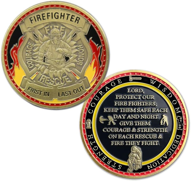 Firefighter Prayer Challenge Coin - First In Last Out