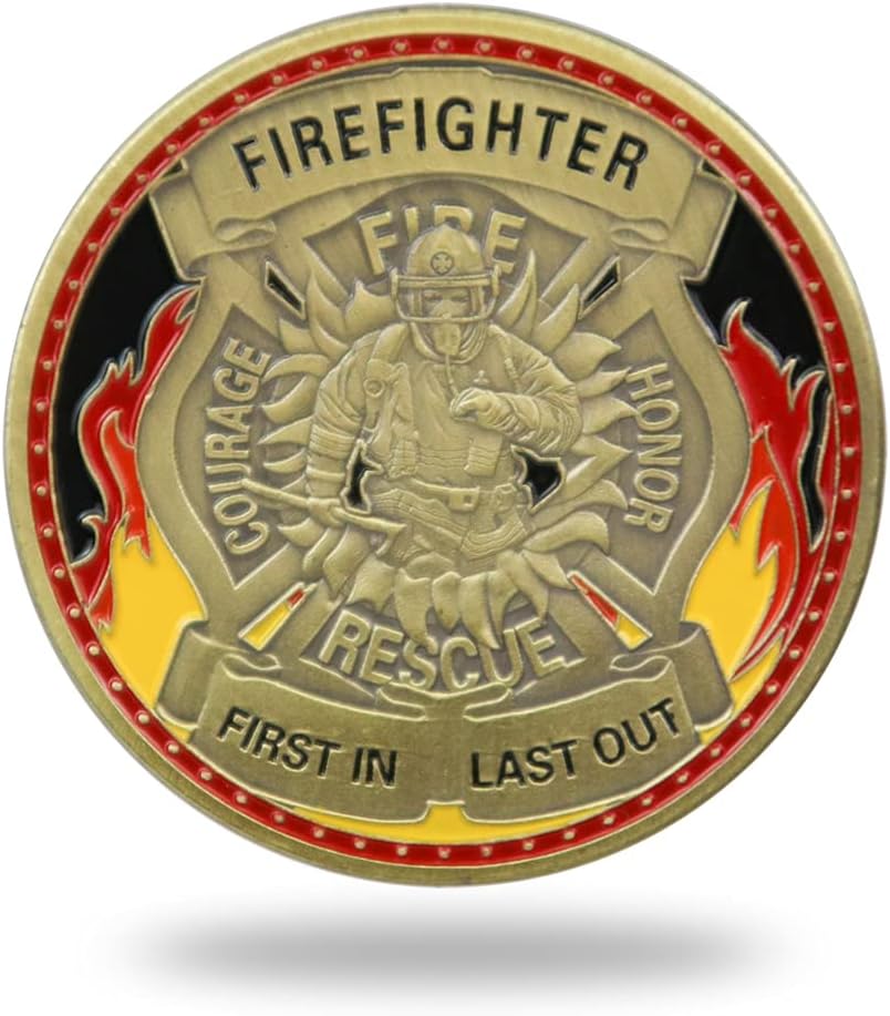 Firefighter Prayer Challenge Coin - First In Last Out