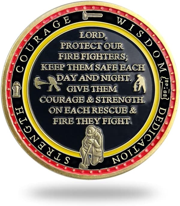 Firefighter Prayer Challenge Coin - First In Last Out