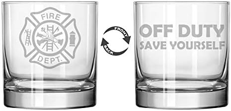 Firefighter Off Duty Whiskey Glass - 11 oz Highball