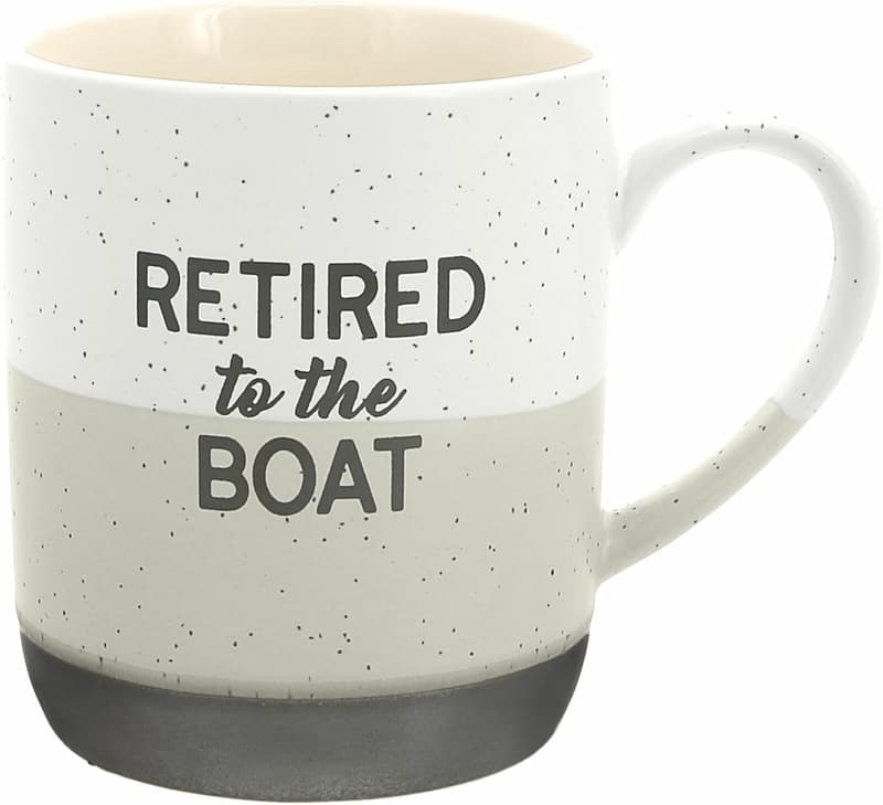 Retired to the Boat Speckled Stoneware Coffee Mug, 15 oz