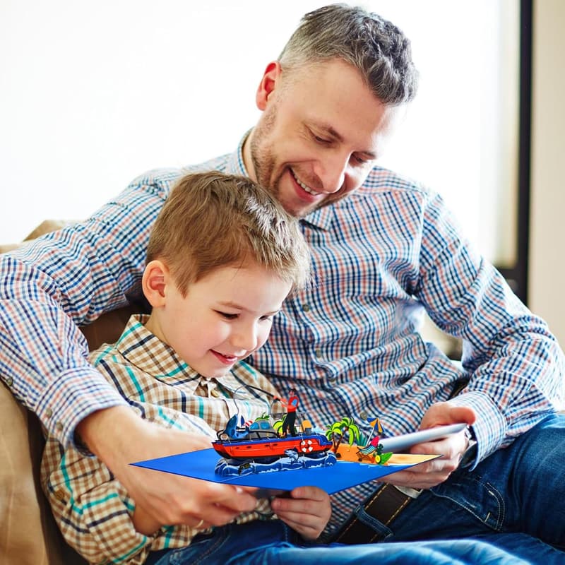 Fishing Pop-Up Greeting Card for Father's Day and Birthdays