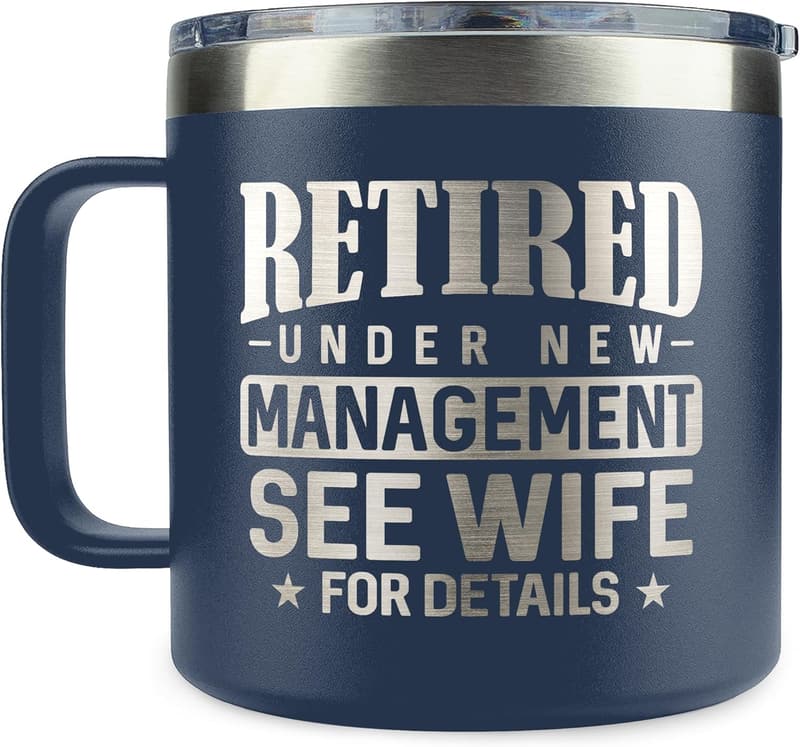 2025 Retirement Gift - Funny Mug for Men, 14 Oz Navy