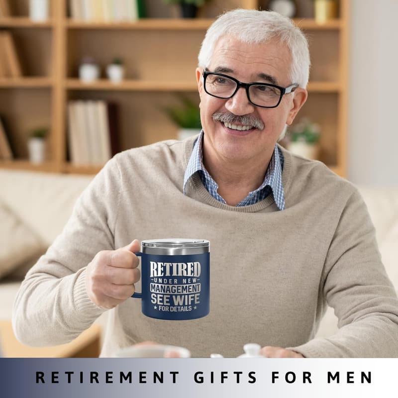 2025 Retirement Gift - Funny Mug for Men, 14 Oz Navy
