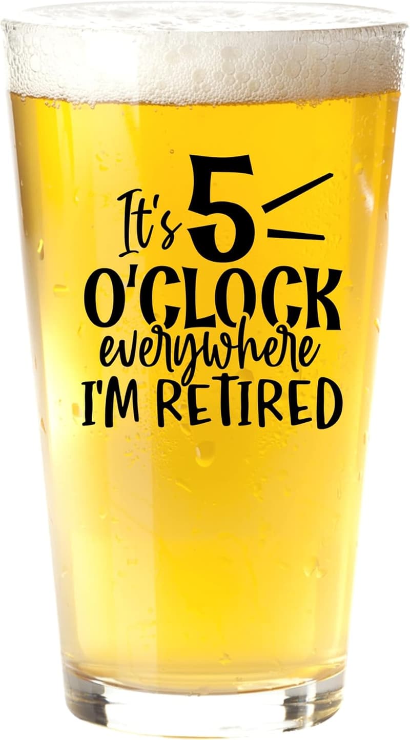 Funny Retirement Beer Glass for Men - Unique Gift for Dad