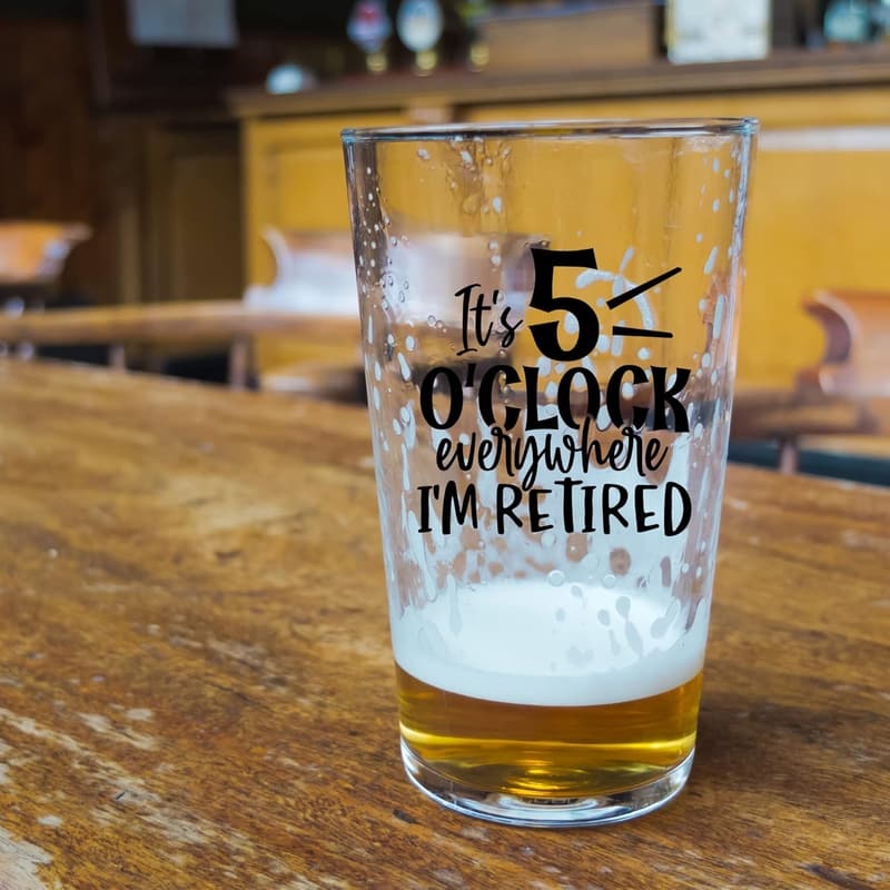 Funny Retirement Beer Glass for Men - Unique Gift for Dad