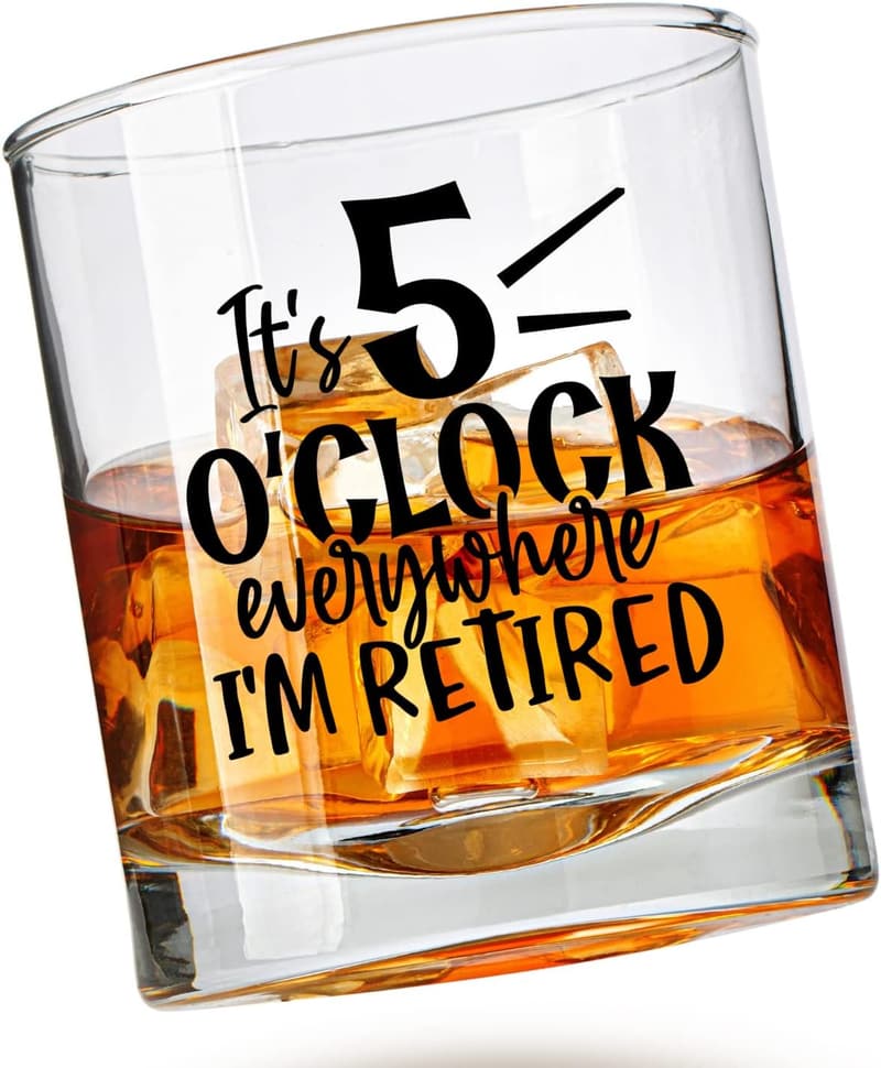 Funny Bourbon Glass for Men - Unique Retirement Gift