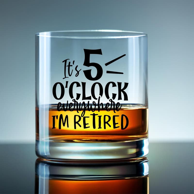 Funny Bourbon Glass for Men - Unique Retirement Gift