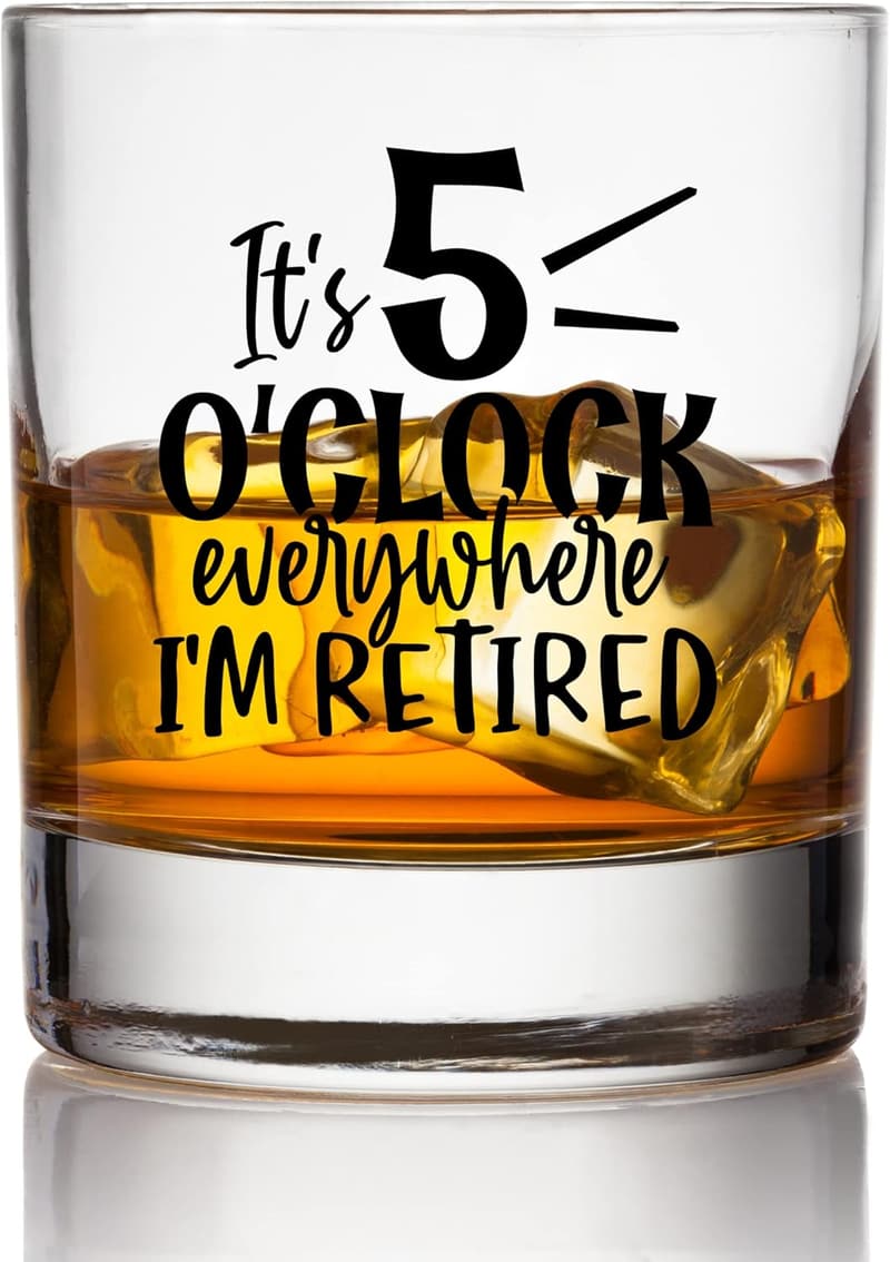 Funny Bourbon Glass for Men - Unique Retirement Gift