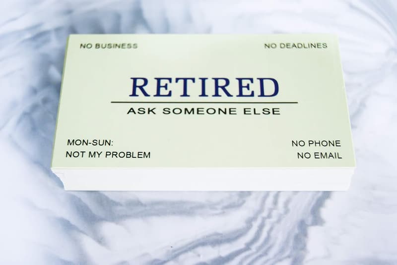 Funny Retirement Business Cards with Gold Stainless Steel Case (50-Pack)