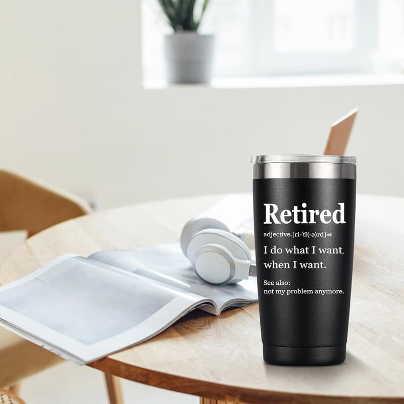 Retirement Party Tumbler - Funny 20oz Insulated Gift for Coworkers