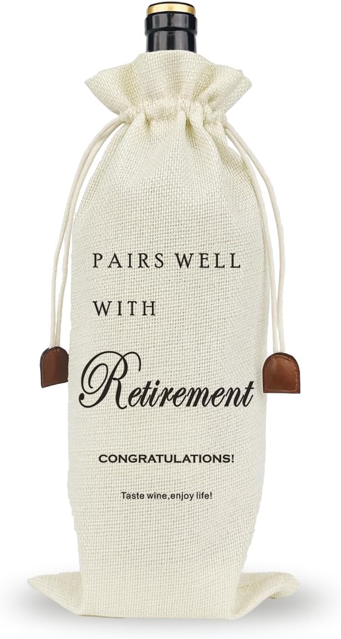 Retirement Wine Gift Bag - Trendy Farewell Present for Colleagues