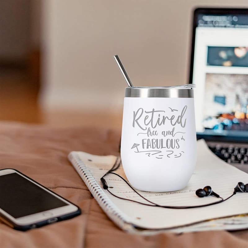 2025 Retirement Wine Tumbler for Women - Free and Fabulous