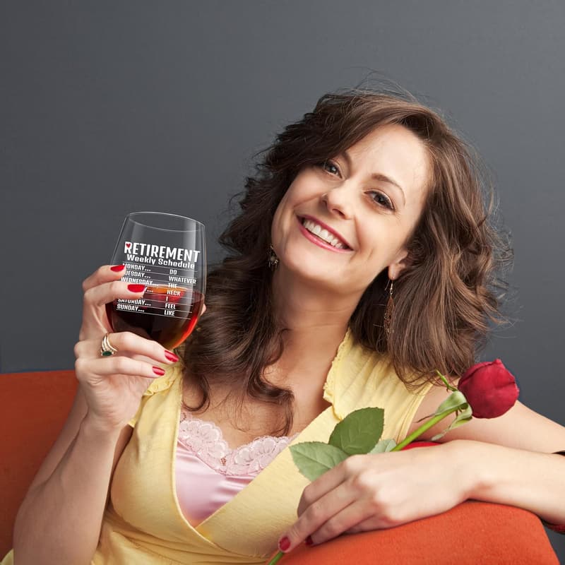 Funny Wine Glass for Women - Retirement Gift
