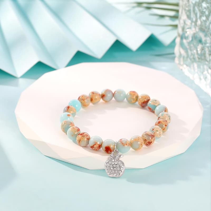 Teacher Appreciation Natural Stone Bracelet Gift for Women