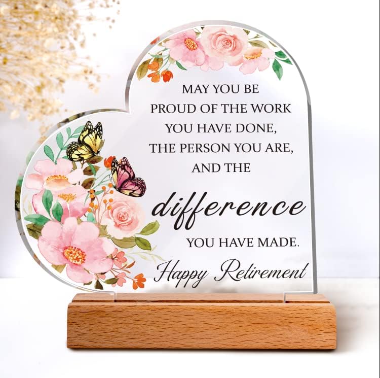 2025 Retirement Gift: Inspirational Acrylic Heart Plaque for Women