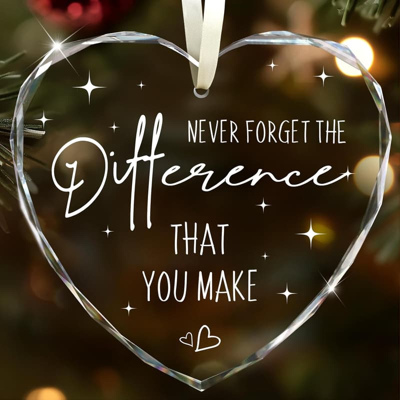 Thank You Glass Ornament Keepsake for Women - Retirement Gift