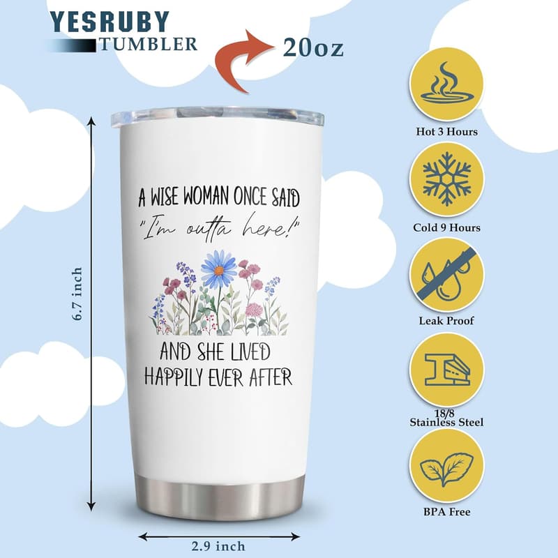 Retirement Gift for Women - 20oz Tumbler Cup