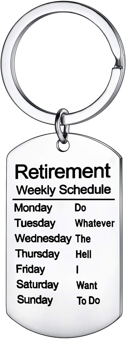 Retirement Gift: Creative Silver Keychain Calendar for Men