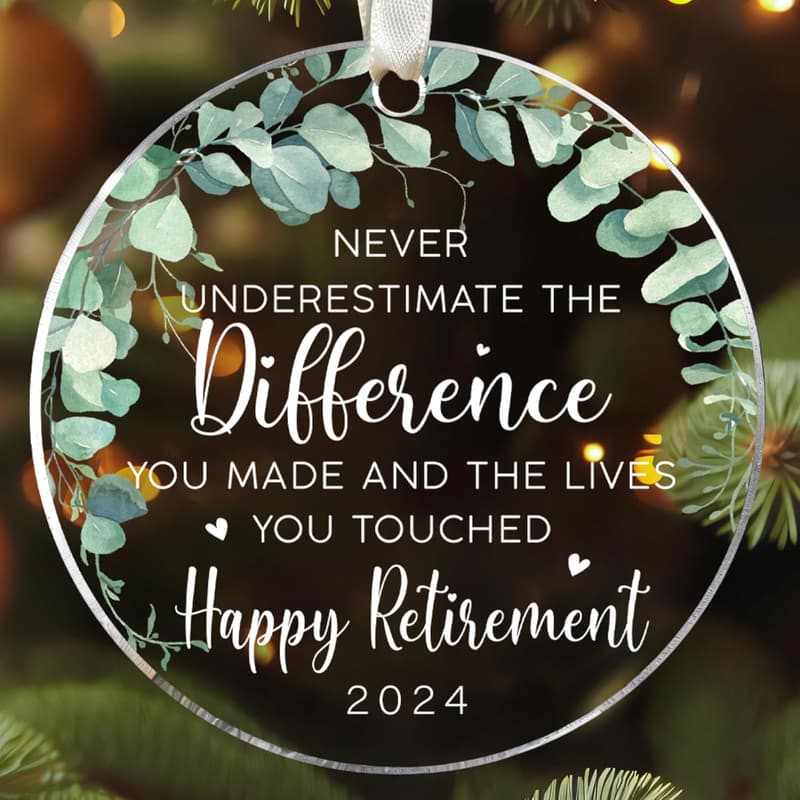 Retirement Gift - 2024 Acrylic Ornament for Women