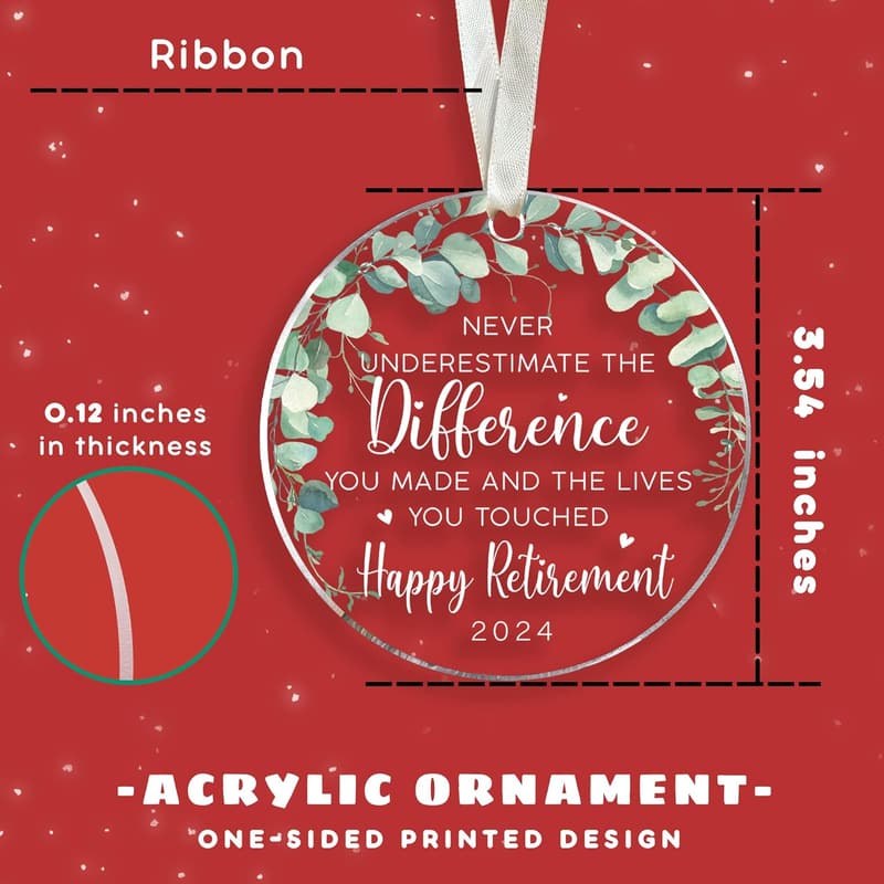 Retirement Gift - 2024 Acrylic Ornament for Women