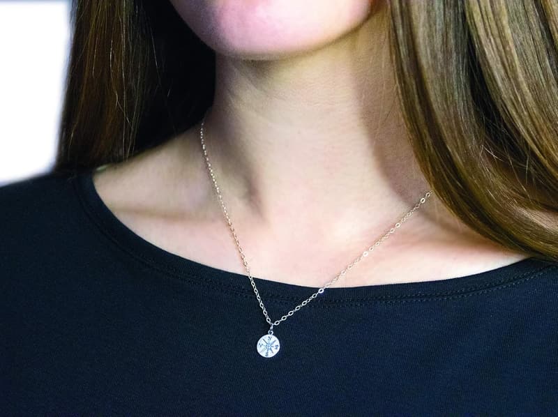 Happy Retirement Compass Necklace in 925 Sterling Silver for Women