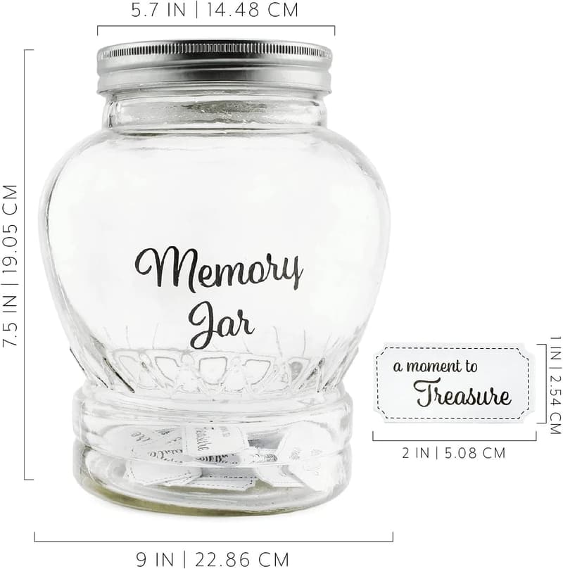 Memory Jar Keepsake Gift with 200 Write-On Tickets