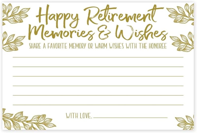 Retirement Wishes Cards (50 Count) - Party Activity
