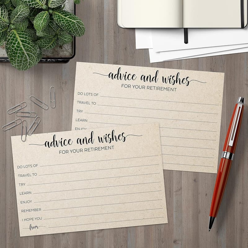 Retirement Party Advice Cards - Tan - Pack of 50